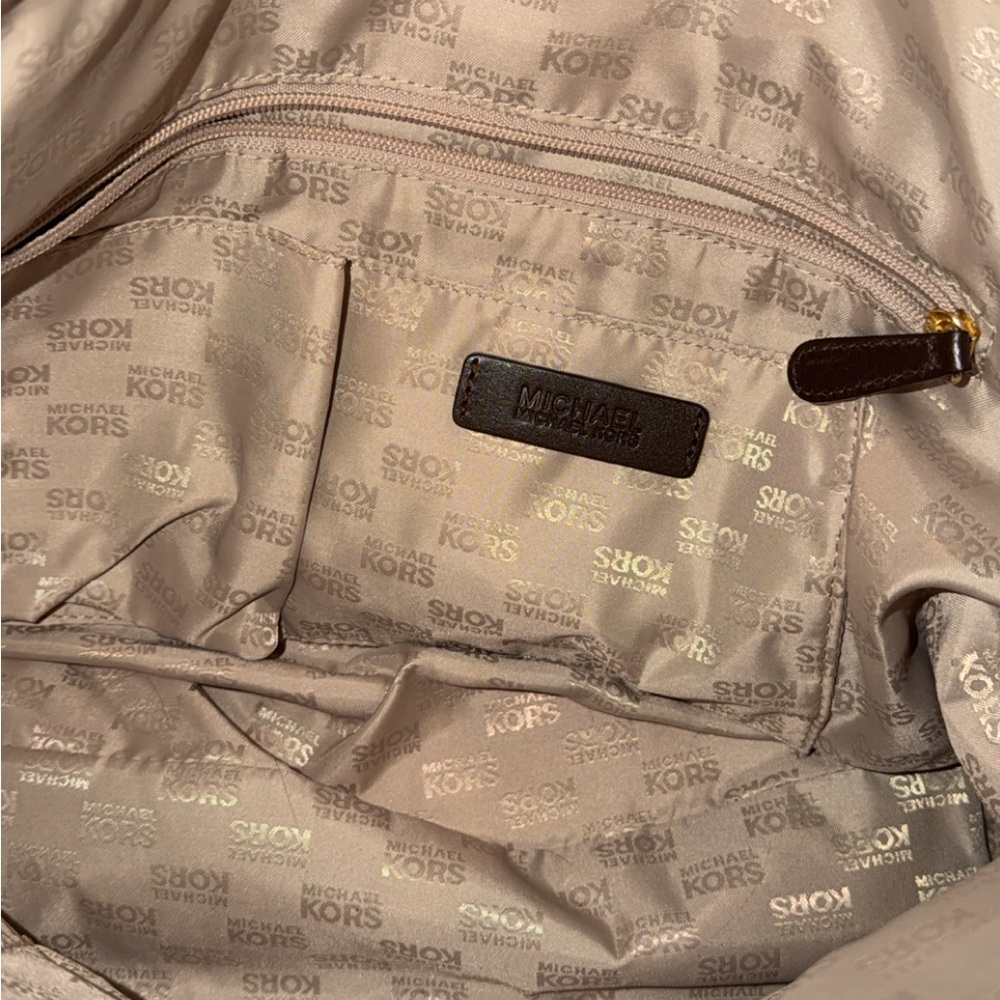 Michael Kors Brown Leather Studded Tote with Gold Hardware - Picture 5 of 6